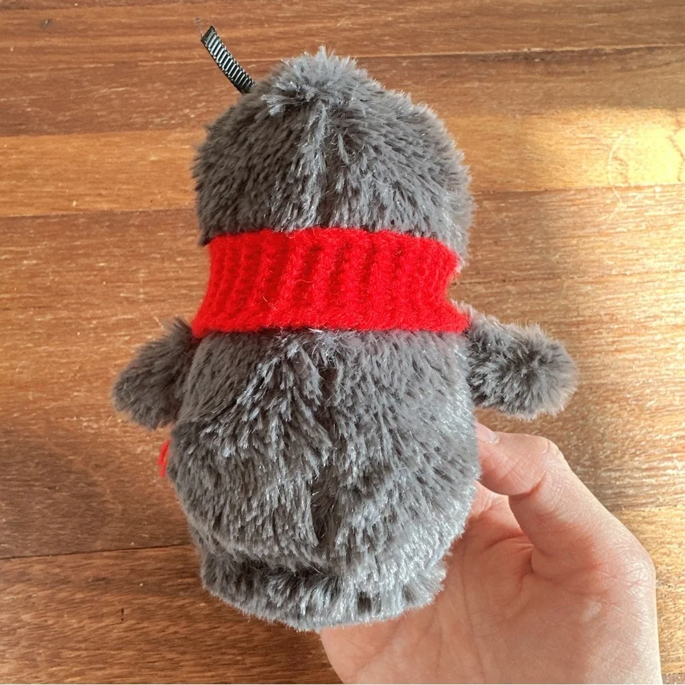 Cute Penguin Plush Toy Red Scarf Stuffed Animal Soft Kawaii Winter Gift New
